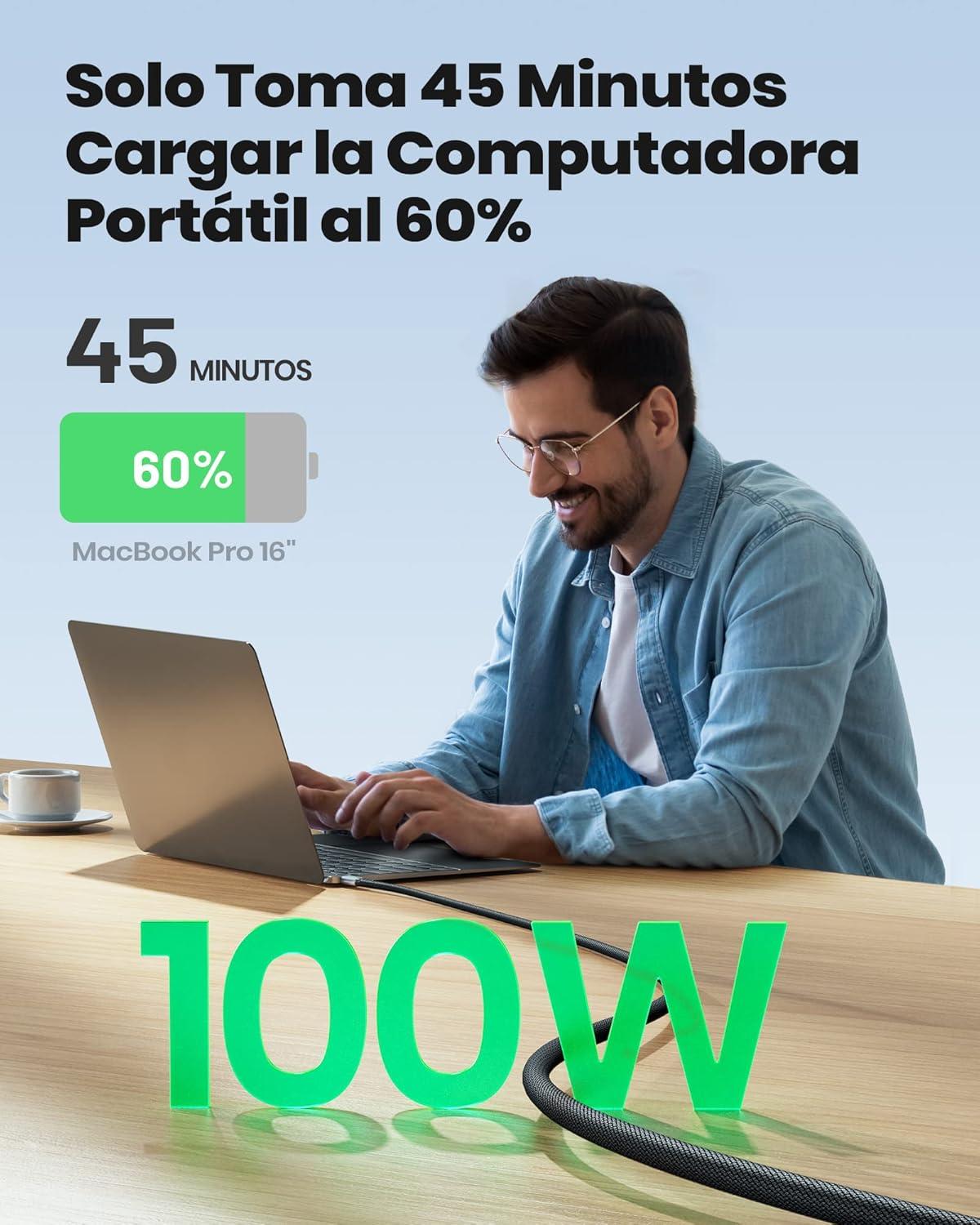 image:imageINIU USB C Cable 66ft2m 100W PD USBC to USBC Charger Cable Fast Charging Nylon Braided Type C to C Power Cord Data Cable USBC for iPad Air MacBook Pro iPhone 16 15 Samsung Galaxy S23 S22 A933ft