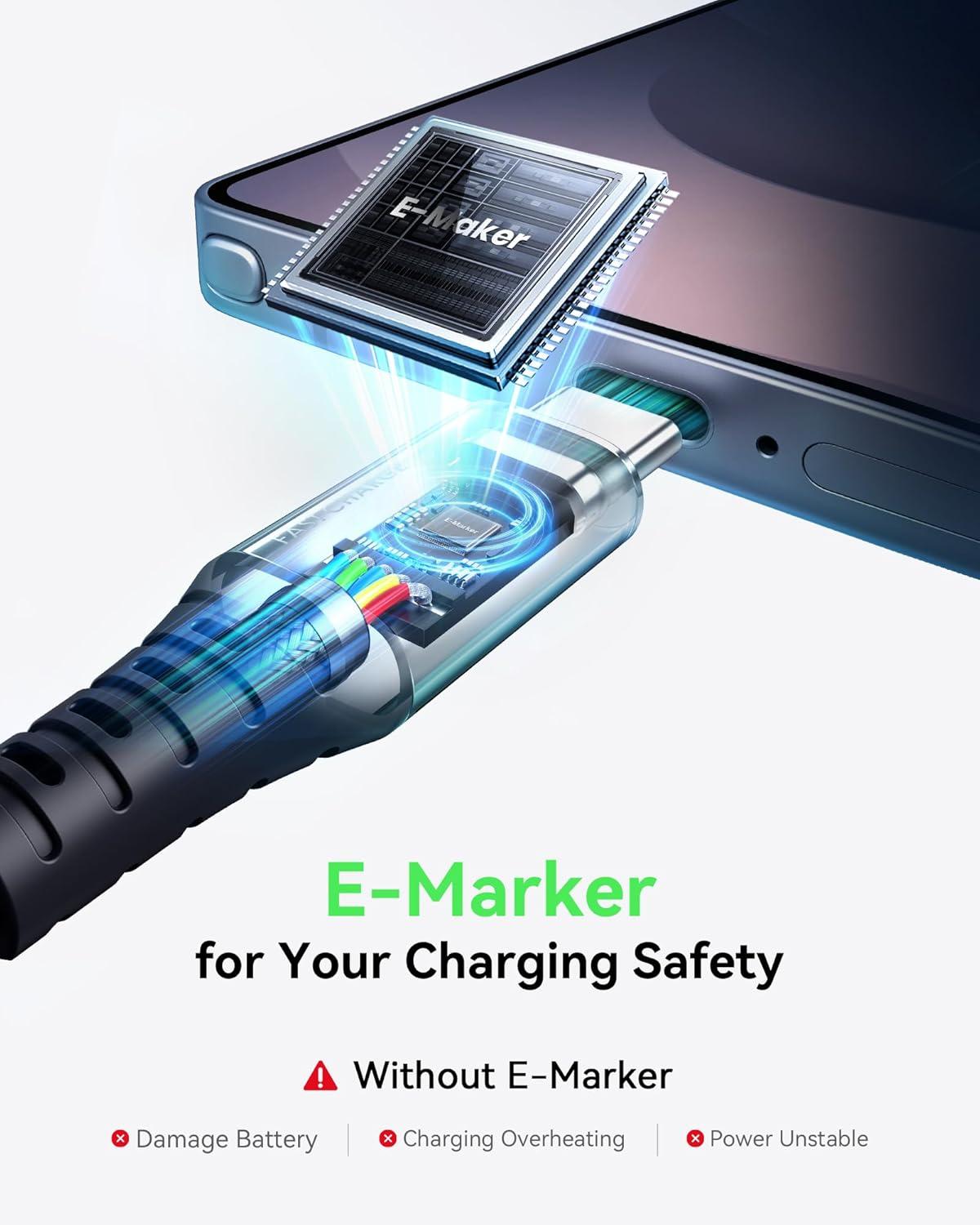 image:imageINIU USB C Cable 66ft2m 100W PD USBC to USBC Charger Cable Fast Charging Nylon Braided Type C to C Power Cord Data Cable USBC for iPad Air MacBook Pro iPhone 16 15 Samsung Galaxy S23 S22 A966ft