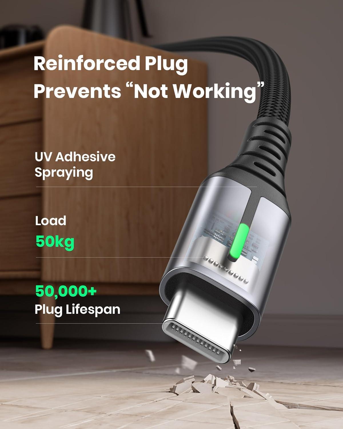 image:imageINIU USB to C Cable Fast Charging 5 Packs 16FT33FT266FT2 31A Type C Cords Nylon USBC Phone Charger Cables for iPhone 16 Samsung S21 Google Kid Airplane Business Car2M