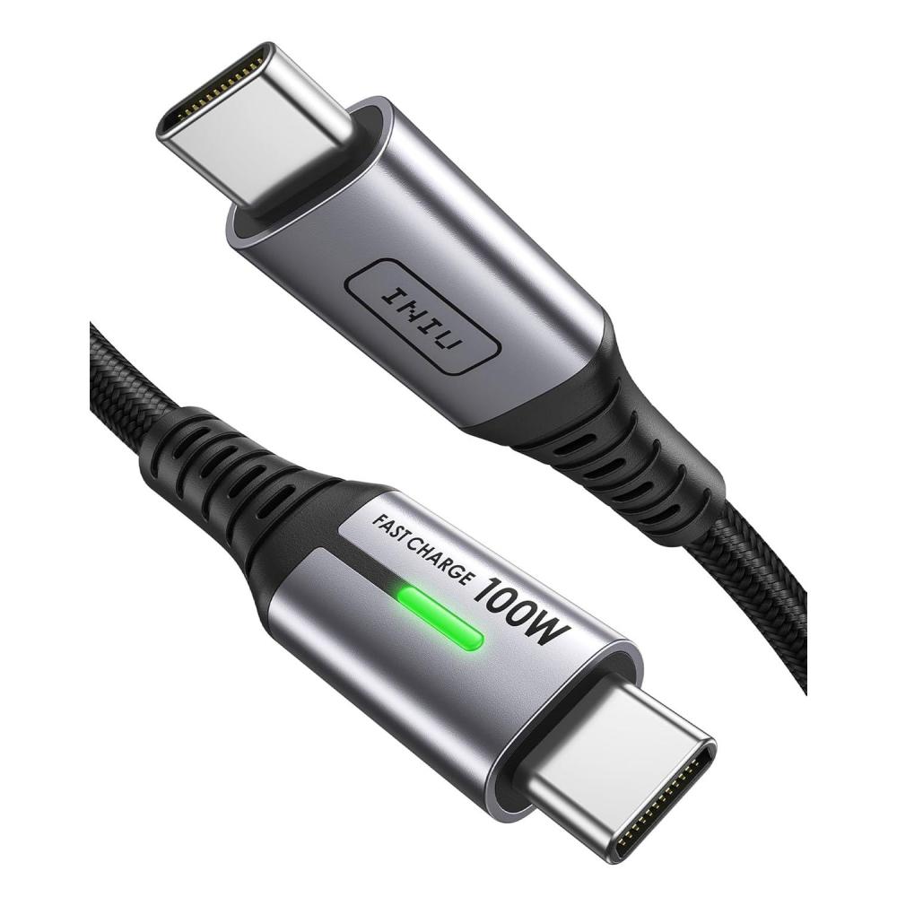 image:imageINIU 100W USB C to USB C Cable 1ft Black Short USB C Fast Charger Cable for iPhone 17 16 15 Pro Max Samsung S25 S24 Laptops MacBook iPad Air Switch etc1ft