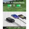 INIU 100W Power Bank, Mini Size 25000mAh High Capacity Laptop Portable Charger, USB C in&Out Tablet Powerbank, Smart Digital Display Phone Charger for iPhone 17 16 15, Samsung, iPad, MacBook, Laptop(Black)