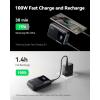 INIU 100W Power Bank, Mini Size 25000mAh High Capacity Laptop Portable Charger, USB C in&Out Tablet Powerbank, Smart Digital Display Phone Charger for iPhone 17 16 15, Samsung, iPad, MacBook, Laptop(White)
