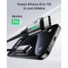 INIU 100W Short USB C to USB C Cable, [1ft, 2-Pack] Type C Cord for iPhone 16 Pro Max 15 Plus, Samsung Galaxy S24 Ultra S21 S10e, MacBook, iPad and More(Black)