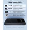 INIU 140W Power Bank, Compact 25000mAh High Capacity Laptop Portable Charger, USB C in&Out Tablet Powerbank, Smart Digital Display Phone Charger for iPhone 17 16, Samsung, iPad, MacBook, Laptop etc.(White)