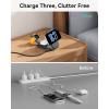 INIU 3 in 1 Wireless Charging Station, Qi2 Certified 15W Travel Charger for Apple Multiple Devices, Foldable Magnetic Wireless Charger Stand for iPhone 17 16 15 14 13 12 Series Apple Watch AirPods(White)