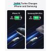 INIU USB C to USB C Cable, 240W Fast Charging Type C Charger Cord, Braided USBC Cable for iPhone 17, Samsung S25, Laptop, MacBook, Switch, Photographers, Outdoor, Travel, [6.6ft+6.6ft Black](Black)