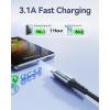INIU USB to C Cable Fast Charging, [5 Packs, 1.6FT+3.3FT2+6.6FT2] 3.1A Type C Cords, Nylon USB-C Phone Charger Cables for iPhone 16, Samsung S21, Google, Kid, Airplane, Business, Car(3 Packs)