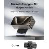 INIU Wireless Charger, 15W Fast Charging Magnetic Wireless Charger Stand, Travel Essential Wireless Charging Station with Sleep-Friendly Adaptive Light, for iPhone 16/15/14/13/12 Series, Airpods(Black)
