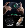 INIU Wireless Charger, 15W Fast Charging Magnetic Wireless Charger Stand, Travel Essential Wireless Charging Station with Sleep-Friendly Adaptive Light, for iPhone 16/15/14/13/12 Series, Airpods(Black)
