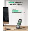 INIU Wireless Charger, 15W Fast Qi Certified Wireless Charging Station with Sleep-Friendly Adaptive Light Compatible with iPhone 17 16 15 14 13 12 Pro Max Samsung Galaxy S25 S24 S23 Note 20 Google etc(Black)