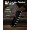 INIU Wireless Charger, 15W Fast Qi Certified Wireless Charging Station with Sleep-Friendly Adaptive Light Compatible with iPhone 17 16 15 14 13 12 Pro Max Samsung Galaxy S25 S24 S23 Note 20 Google etc(Black)