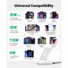 INIU Wireless Charger, 15W Fast Qi Certified Wireless Charging Station with Sleep-Friendly Adaptive Light Compatible with iPhone 17 16 15 14 13 12 Pro Max Samsung Galaxy S25 S24 S23 Note 20 Google etc(White)