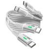 INIU 100W Short USB C to USB C Cable, [1ft, 2-Pack] Type C Cord for iPhone 16 Pro Max 15 Plus, Samsung Galaxy S24 Ultra S21 S10e, MacBook, iPad and More(White)