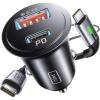 INIU Car Charger, Cigarette Lighter USB Charger Total 60W, 12V USB Socket with [1m] 100W Type C Cable Fast Charge, Car Phone Charge Adapter for iPhone 17 16 Samsung Laptops Switch 2 Car Accessories(Black)