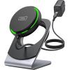 INIU Wireless Charger, 15W Fast Charging Magnetic Wireless Charger Stand, Travel Essential Wireless Charging Station with Sleep-Friendly Adaptive Light, for iPhone 16/15/14/13/12 Series, Airpods(Black)