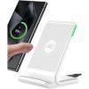 INIU Wireless Charger, 15W Fast Qi Certified Wireless Charging Station with Sleep-Friendly Adaptive Light Compatible with iPhone 17 16 15 14 13 12 Pro Max Samsung Galaxy S25 S24 S23 Note 20 Google etc(White)