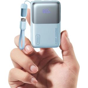 INIU Pocket Size Portable Charger, Ultra Small 10000mAh 45W PD Power Bank, Fast Charging Battery Pack, Travel Essentials Powerbank for iPhone 17 16 Pro Air, Xiaomi 17 Pro Max 16 15 14, Samsung S24 etc(Light Blue)