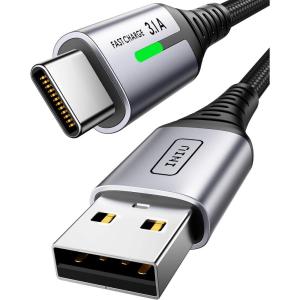 INIU USB to C Cable Fast Charging, [5 Packs, 1.6FT+3.3FT2+6.6FT2] 3.1A Type C Cords, Nylon USB-C Phone Charger Cables for iPhone 16, Samsung S21, Google, Kid, Airplane, Business, Car(2M)