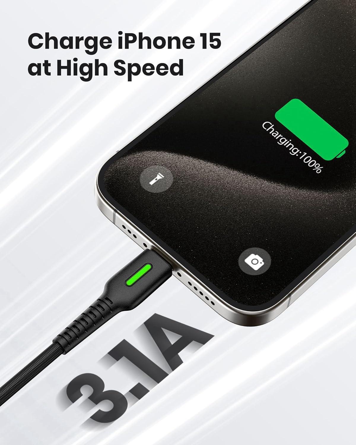 image:imageINIU USB C Cable 5Pack 163366 ft 31A Fast Charging Type C Cord Nylon Braided USB A to USBC Phone Charger Cable for iPhone 16 15 Series Samsung Galaxy S21 S20 S10 Google Pixel 7 6 etc3 Packs