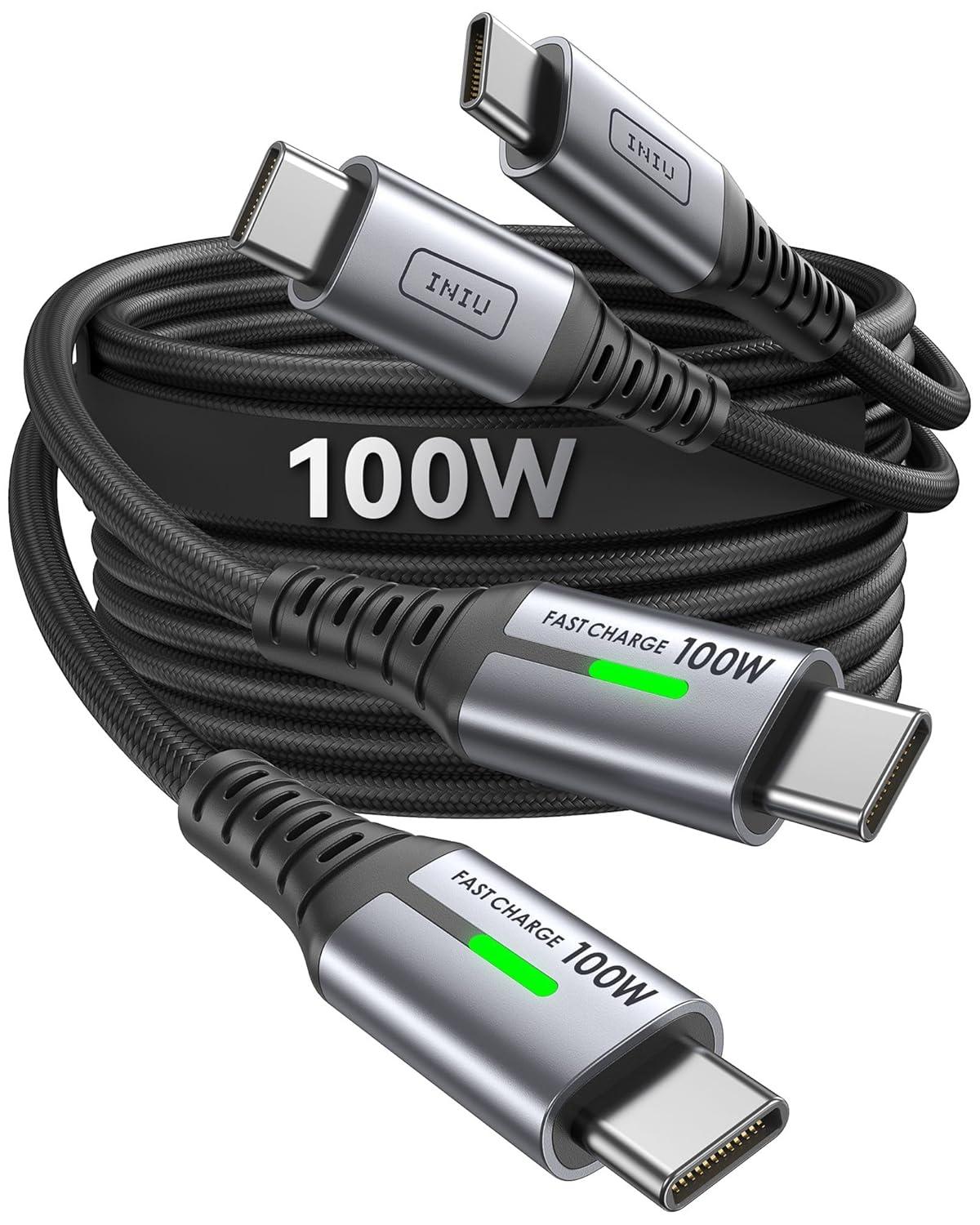 image:imageINIU USB C to USB C Cable 66ft Red 2Pack C Cable to C Cable for iPhone 17 16 15 Pro Max Samsung S25 S24 Ultra Laptops MacBook iPad Air Switch etcBlack