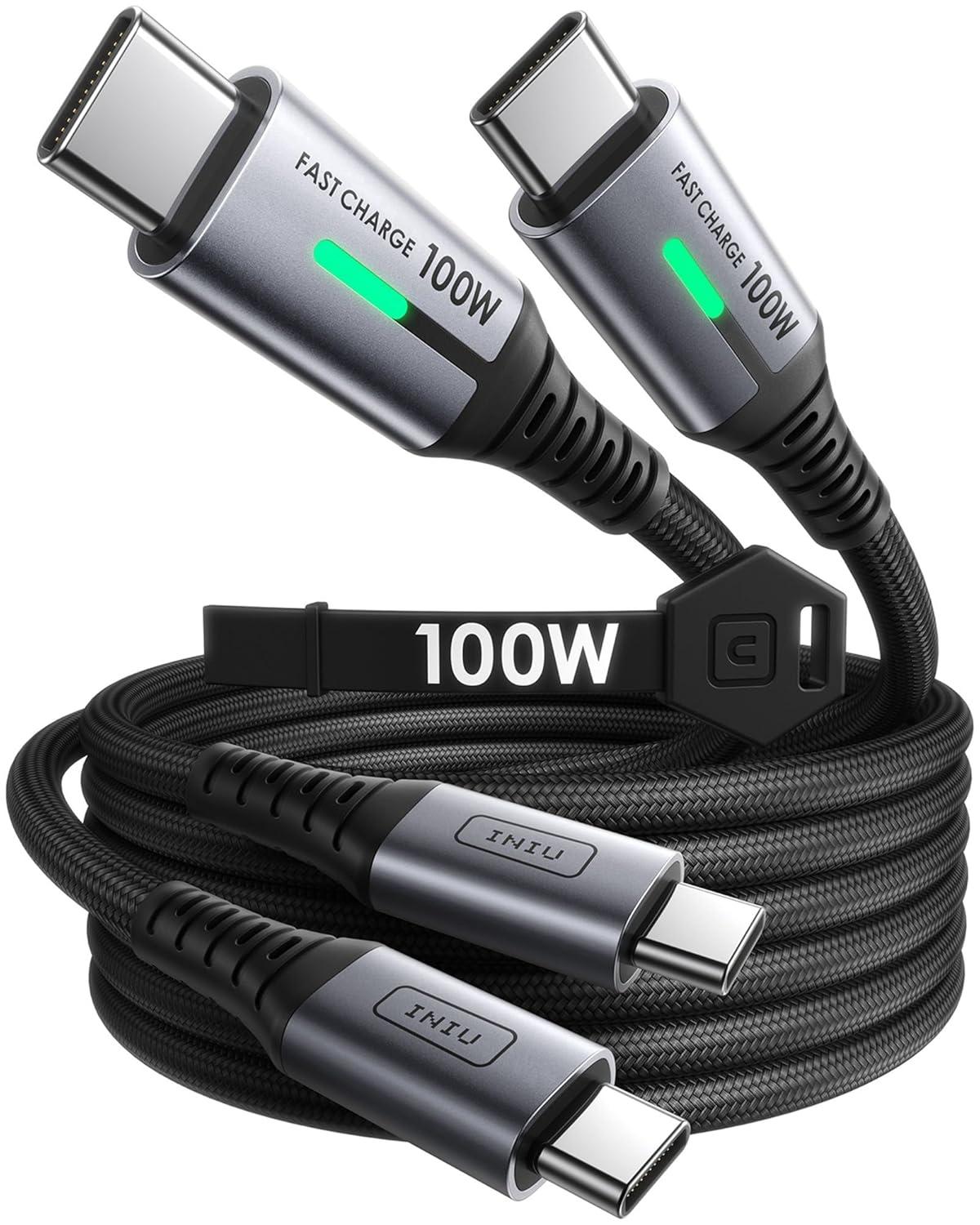 image:imageINIU USB C to USB C Cable 66ft Red 2Pack C Cable to C Cable for iPhone 17 16 15 Pro Max Samsung S25 S24 Ultra Laptops MacBook iPad Air Switch etcBlack