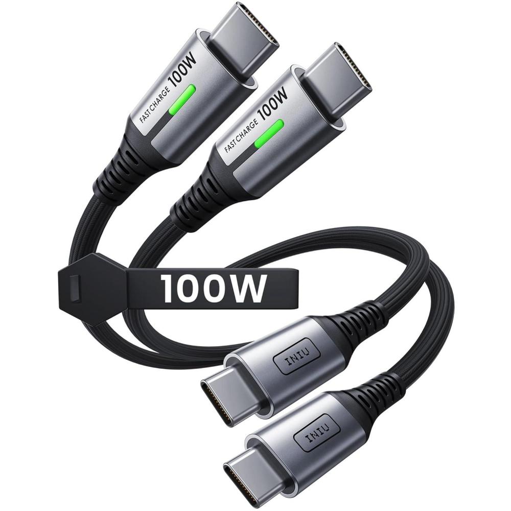 image:imageINIU USB C to USB C Cable 66ft Red 2Pack C Cable to C Cable for iPhone 17 16 15 Pro Max Samsung S25 S24 Ultra Laptops MacBook iPad Air Switch etcBlack