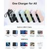 INIU 3-in-1 Portable Charger, 10000mAh 30W Fast Charging Power Bank, Built-in USB C Cable and Foldable AC Plug, Travel Essentials Battery Pack for iPhone 17 16 15, Samsung S25 S24, MacBook, and More(Pink)