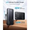 INIU Portable Charger for iPhone with Wall Plug, 45W 10000mAh Fast Charging Power Bank with Built-in USB C Cable, Travel Essentials, Battery Pack for iPhone 17 16 15 Series, Samsung, MacBook, etc.