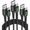 INIU USB C Cable, 5-Pack [1.6/3.3/6.6 ft] 3.1A Fast Charging Type C Cord, Nylon Braided USB A to USB-C Phone Charger Cable for iPhone 16 15 Series Samsung Galaxy S21 S20 S10 Google Pixel 7 6 etc(3 Packs)