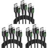INIU USB C Cable, 5-Pack [1.6/3.3/6.6 ft] 3.1A Fast Charging Type C Cord, Nylon Braided USB A to USB-C Phone Charger Cable for iPhone 16 15 Series Samsung Galaxy S21 S20 S10 Google Pixel 7 6 etc(9 Packs)