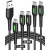 INIU USB C Cable, 5-Pack [1.6/3.3/6.6 ft] 3.1A Fast Charging Type C Cord, Nylon Braided USB A to USB-C Phone Charger Cable for iPhone 16 15 Series Samsung Galaxy S21 S20 S10 Google Pixel 7 6 etc(5 Packs)