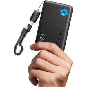 INIU Portable Charger, Ultra Slim 10000mAh 45W PD Power Bank, Fast Charging Mini Battery Pack, Travel Trip Accessories Ship Essentials for College Students Travelers Teen Boys Girls, Blue(Black)