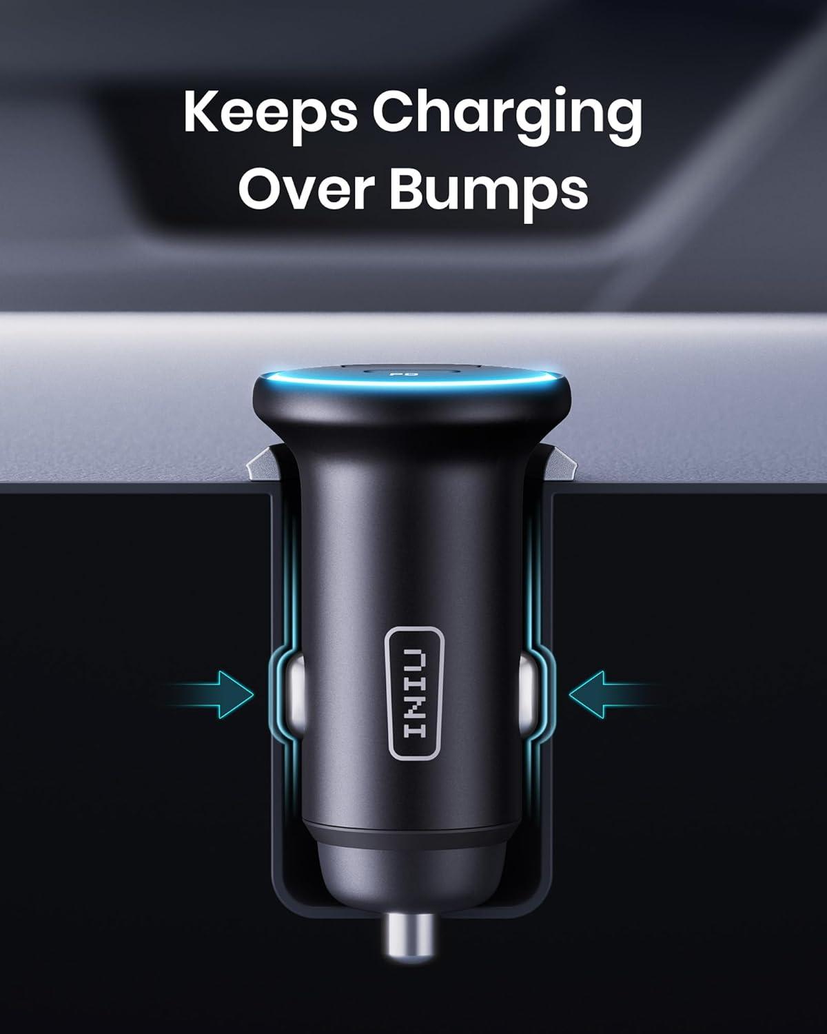 image:imageINIU USB C Car Charger 66W USBC amp USBA Fast Charging Cigarette Lighter Adapter Car Power Adapter PD QC30 Mini Car Phone Charger for iPhone 17 16 15 Pro Max Samsung Galaxy S25 S24 S23 iPad ProBlack