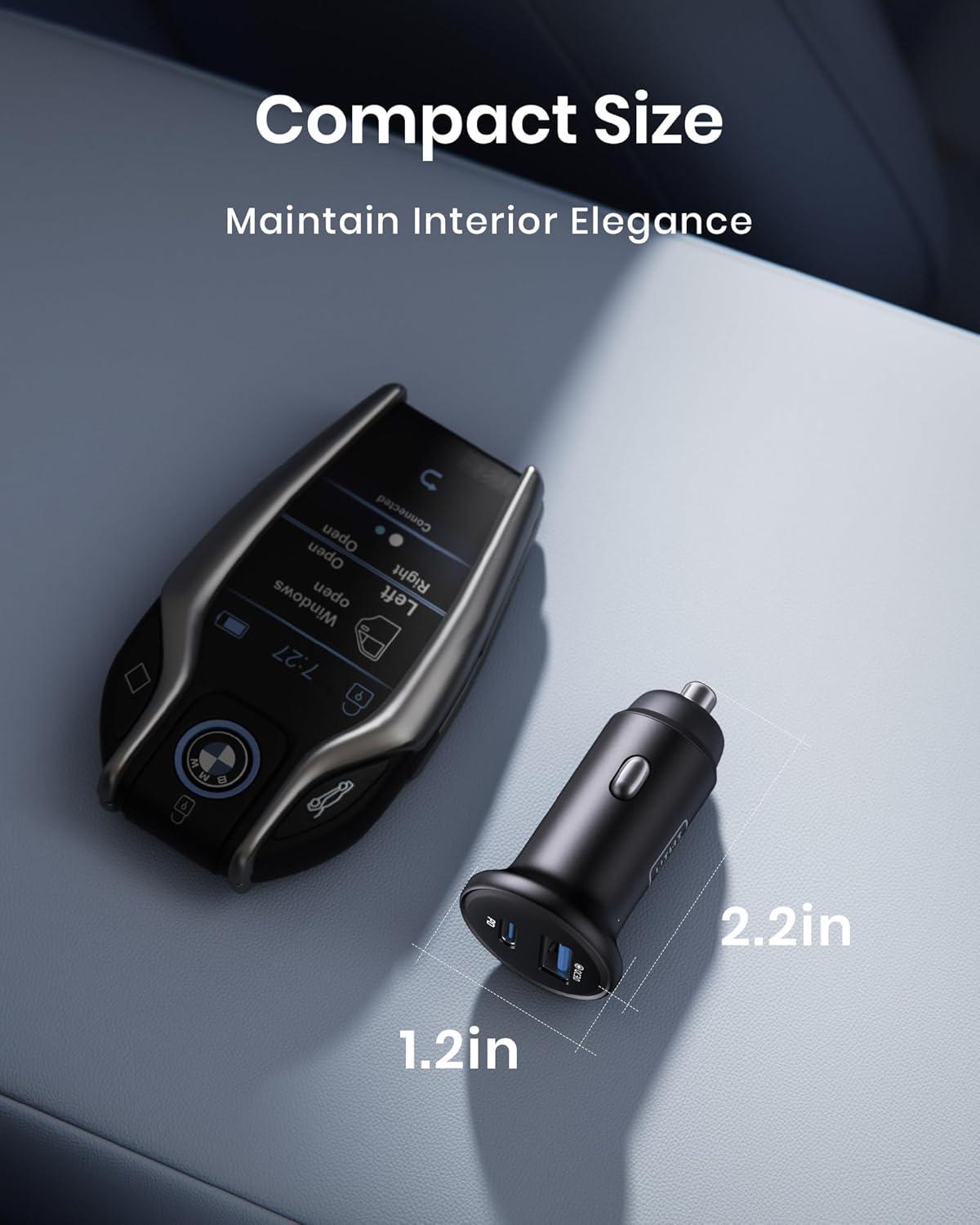 image:imageINIU USB C Car Charger 66W USBC amp USBA Fast Charging Cigarette Lighter Adapter Car Power Adapter PD QC30 Mini Car Phone Charger for iPhone 17 16 15 Pro Max Samsung Galaxy S25 S24 S23 iPad ProBlack