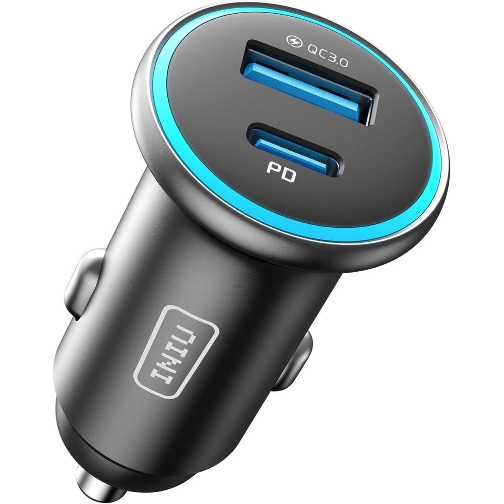 image:imageINIU USB C Car Charger 66W USBC amp USBA Fast Charging Cigarette Lighter Adapter Car Power Adapter PD QC30 Mini Car Phone Charger for iPhone 17 16 15 Pro Max Samsung Galaxy S25 S24 S23 iPad ProBlack