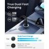 INIU USB C Car Charger, 66W USB-C & USB-A Fast Charging Cigarette Lighter Adapter, Car Power Adapter PD QC3.0 Mini Car Phone Charger, for iPhone 17 16 15 Pro Max Samsung Galaxy S25 S24 S23, iPad Pro(Black)
