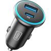 INIU USB C Car Charger, 66W USB-C & USB-A Fast Charging Cigarette Lighter Adapter, Car Power Adapter PD QC3.0 Mini Car Phone Charger, for iPhone 17 16 15 Pro Max Samsung Galaxy S25 S24 S23, iPad Pro(Black)