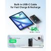 INIU 45W Power Bank, Fast Charging Portable Charger with Built-in USB C Cable, 10000mAh Small Type C Powerbank, Battery Pack for iPhone 17 16 15 14, iPad, Samsung S25 S24 etc Travel Camping Essentials(Black)