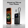 INIU 45W Power Bank, Slimmest 10000mAh Portable Charger with Built in USB-C Cable, Fast Charging USB C in&Out Battery Pack, Travel External Phone Charger for iPhone 17 16 15 Samsung S24 S23 Google etc(Black)