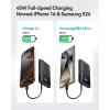 INIU 45W Power Bank, Slimmest 10000mAh Portable Charger with Built in USB-C Cable, Fast Charging USB C in&Out Battery Pack, Travel External Phone Charger for iPhone 17 16 15 Samsung S24 S23 Google etc(White)