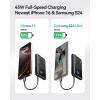 INIU 45W Power Bank, Slimmest 10000mAh Portable Charger with Built in USB-C Cable, Fast Charging USB C in&Out Battery Pack, Travel External Phone Charger for iPhone 17 16 15 Samsung S24 S23 Google etc(Black)