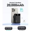 INIU Portable Charger, Smallest 22.5W 20000mAh USB C in & Out Power Bank Fast Charging, PD 3.0+QC 4.0 LED Display Phone Battery Pack Compatible with iPhone 17 16 15 14 Pro Samsung S24 Google iPad etc(Mini Size)