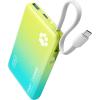 INIU 45W Power Bank, Fast Charging Portable Charger with Built-in USB C Cable, 10000mAh Small Type C Powerbank, Battery Pack for iPhone 17 16 15 14, iPad, Samsung S25 S24 etc Travel Camping Essentials(Cyan)