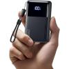 image:imageINIU Small Portable Charger 45W PD Fast Charging 10000mAh Power Bank Battery Pack with Attached USB C Cable Travel Essentials Powerbank for iPhone 17 16 15 14 Pro Air Xiaomi Samsung S25 S24 etcBlack