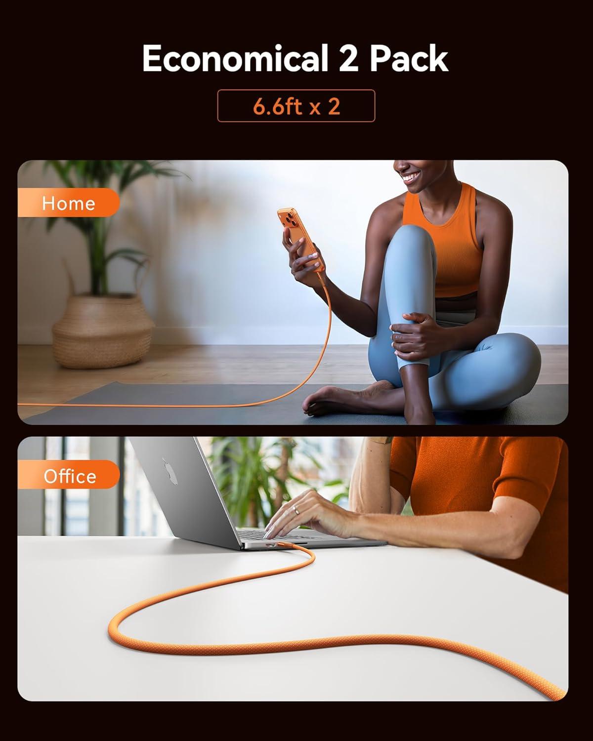 image:imageINIU USB C to USB C Cable 240W Fast Charging Type C Charger Cord Braided USBC Phone Charger Cable for iPhone 17 16 Pro Max Samsung S25 S24 Laptops MacBook Air 15 M3 iPad Switch 1ft1ft BlackBlue