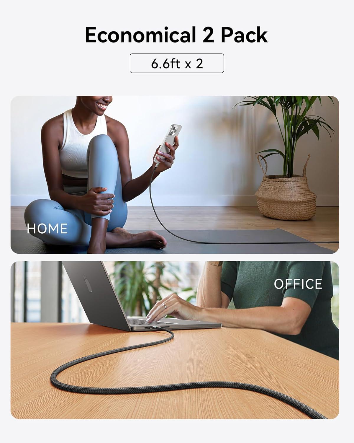 image:imageINIU USB C to USB C Cable 240W Fast Charging Type C Charger Cord Braided USBC Phone Charger Cable for iPhone 17 16 Pro Max Samsung S25 S24 Laptops MacBook Air 15 M3 iPad Switch 1ft1ft BlackBlack
