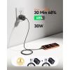 INIU USB C Charger Block, 30W PD QC Fast Charging, [USBC + USBA] iPad Charger with Foldable Plug, GaN Tech Type C Power Adapter for iPhone 17 16, iPad 11 Air, Samsung S25, Business, Emergency, White