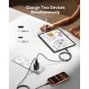 INIU USB C Charger Block, 30W PD QC Fast Charging, [USBC + USBA] iPad Charger with Foldable Plug, GaN Tech Type C Power Adapter for iPhone 17 16, iPad 11 Air, Samsung S25, Business, Emergency, White