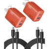 INIU USB C Charger Block, 2-Pack 30W PD Fast Charging, [USB-C + USB-A] 16 15 Charger with Foldable Plug, GaN Tech Type C Power Adapter for 16, 15 Pro Max, Samsung S25, S24, iPad Pro etc