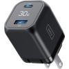 INIU USB C Charger, 30W PD QC 3.0 Dual Port Type C Fast Charging Compact Charger Block with Foldable Plug for iPhone 16 15 Pro Max Samsung S24 S23 Note 20 iPad Pro Google AirPods etc